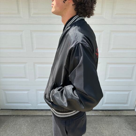 Vintage 80s Men's Lindell Drop Forge Hockey Bomber Jacket Size L - Picture 4 of 7